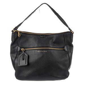 Marc Jacobs Pebbled Leather Tote Shoulder Bag Black/Gold